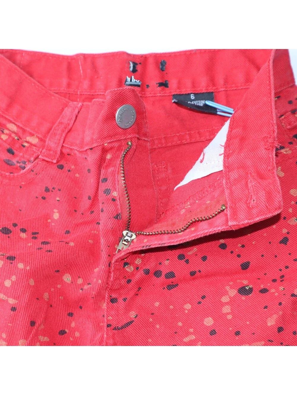 No Boundaries Boys Pants Size 6 Red Splatter Print
